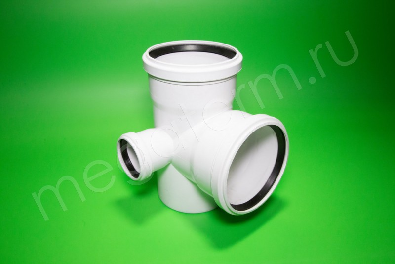 Канализация Крестовина 110-110- 50х 90* 2х-пл. Левая, Белая - купить в ...